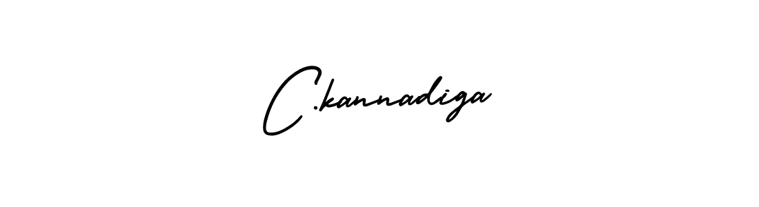 The best way (AmerikaSignatureDemo-Regular) to make a short signature is to pick only two or three words in your name. The name C.kannadiga include a total of six letters. For converting this name. C.kannadiga signature style 3 images and pictures png