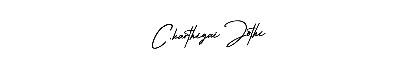 How to make C.karthigai Jothi name signature. Use AmerikaSignatureDemo-Regular style for creating short signs online. This is the latest handwritten sign. C.karthigai Jothi signature style 3 images and pictures png