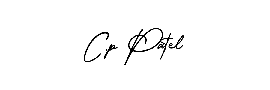 The best way (AmerikaSignatureDemo-Regular) to make a short signature is to pick only two or three words in your name. The name C.p Patel include a total of six letters. For converting this name. C.p Patel signature style 3 images and pictures png