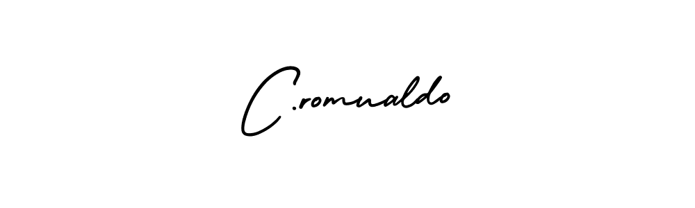 How to make C.romualdo name signature. Use AmerikaSignatureDemo-Regular style for creating short signs online. This is the latest handwritten sign. C.romualdo signature style 3 images and pictures png