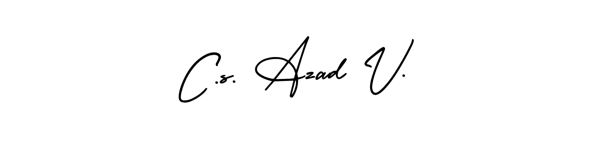 if you are searching for the best signature style for your name C.s. Azad V.. so please give up your signature search. here we have designed multiple signature styles  using AmerikaSignatureDemo-Regular. C.s. Azad V. signature style 3 images and pictures png