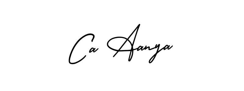 The best way (AmerikaSignatureDemo-Regular) to make a short signature is to pick only two or three words in your name. The name Ca Aanya include a total of six letters. For converting this name. Ca Aanya signature style 3 images and pictures png