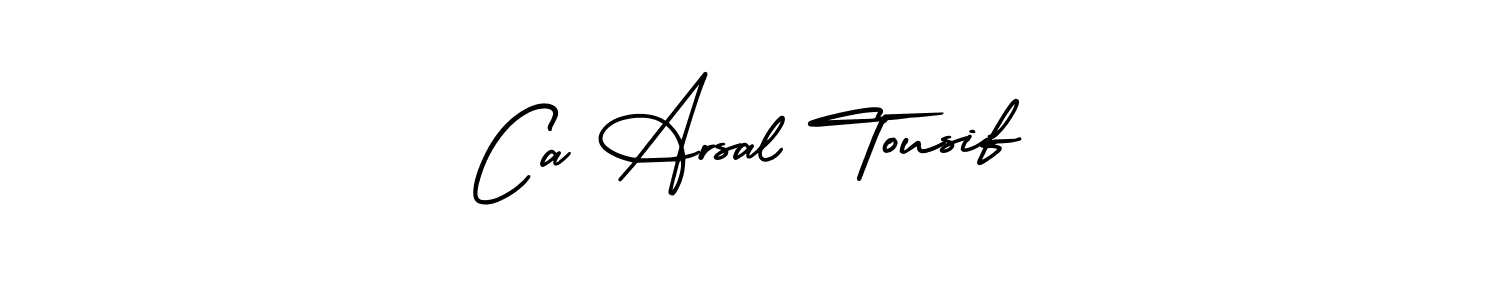 The best way (AmerikaSignatureDemo-Regular) to make a short signature is to pick only two or three words in your name. The name Ca Arsal Tousif include a total of six letters. For converting this name. Ca Arsal Tousif signature style 3 images and pictures png