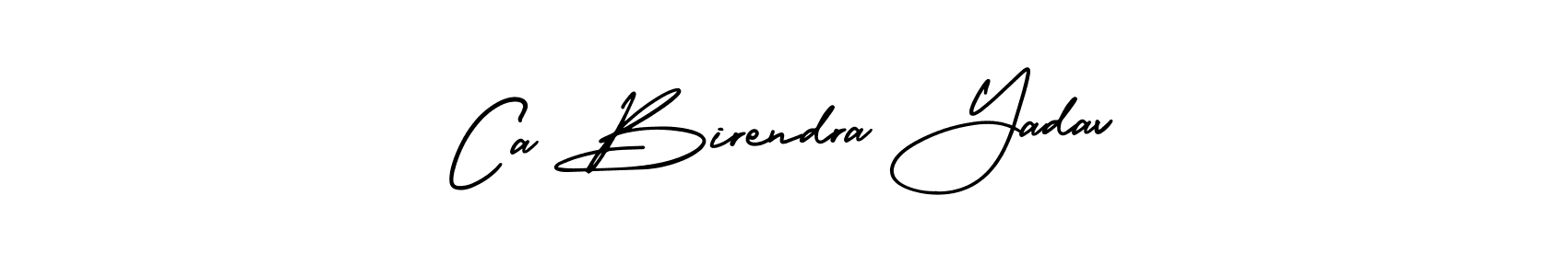 This is the best signature style for the Ca Birendra Yadav name. Also you like these signature font (AmerikaSignatureDemo-Regular). Mix name signature. Ca Birendra Yadav signature style 3 images and pictures png