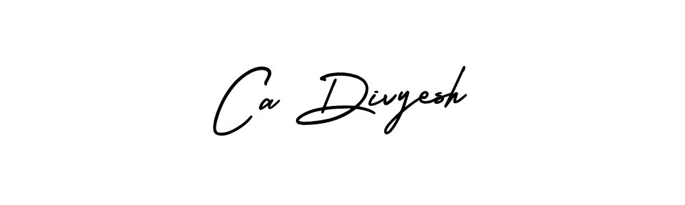 You should practise on your own different ways (AmerikaSignatureDemo-Regular) to write your name (Ca Divyesh) in signature. don't let someone else do it for you. Ca Divyesh signature style 3 images and pictures png