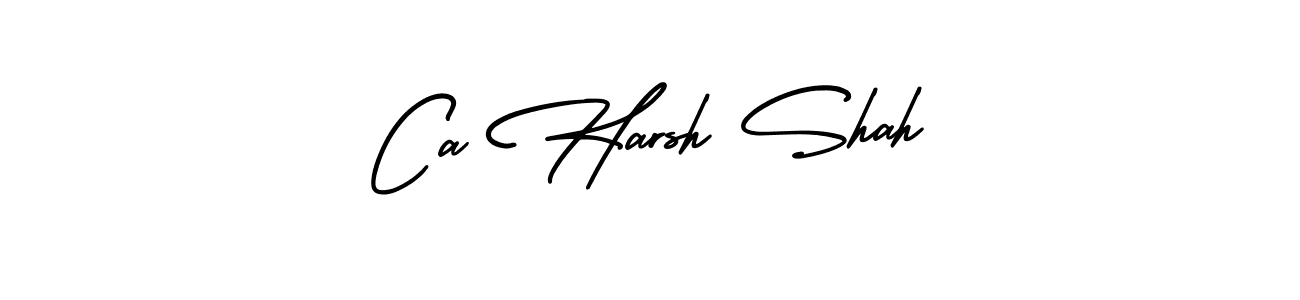 The best way (AmerikaSignatureDemo-Regular) to make a short signature is to pick only two or three words in your name. The name Ca Harsh Shah include a total of six letters. For converting this name. Ca Harsh Shah signature style 3 images and pictures png