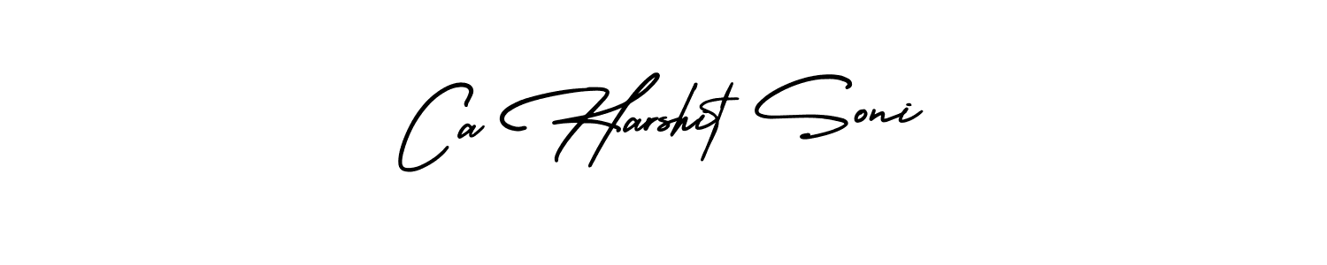 The best way (AmerikaSignatureDemo-Regular) to make a short signature is to pick only two or three words in your name. The name Ca Harshit Soni include a total of six letters. For converting this name. Ca Harshit Soni signature style 3 images and pictures png