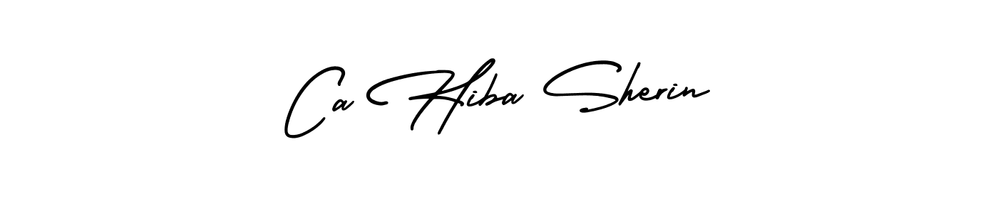 if you are searching for the best signature style for your name Ca Hiba Sherin. so please give up your signature search. here we have designed multiple signature styles  using AmerikaSignatureDemo-Regular. Ca Hiba Sherin signature style 3 images and pictures png