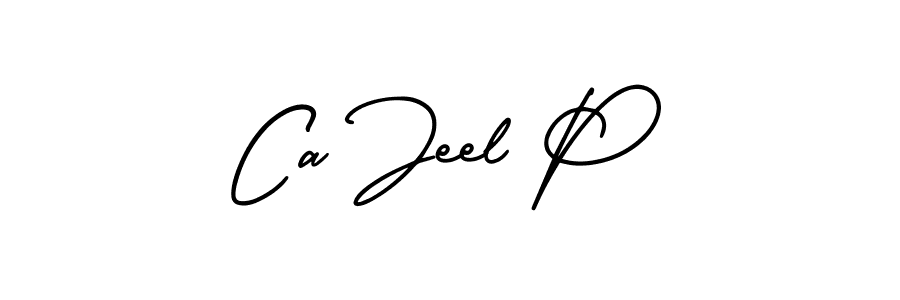 You should practise on your own different ways (AmerikaSignatureDemo-Regular) to write your name (Ca Jeel P) in signature. don't let someone else do it for you. Ca Jeel P signature style 3 images and pictures png