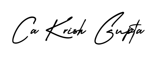 The AmerikaSignatureDemo-Regular font transforms the name Ca Krish Gupta into an executive sign with sharp precision and distinguished character. Ca Krish Gupta signature style 3 images and pictures png