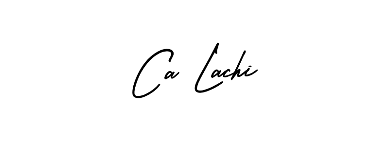 The best way (AmerikaSignatureDemo-Regular) to make a short signature is to pick only two or three words in your name. The name Ca Lachi include a total of six letters. For converting this name. Ca Lachi signature style 3 images and pictures png