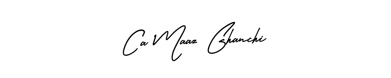 How to make Ca Maaz Ghanchi name signature. Use AmerikaSignatureDemo-Regular style for creating short signs online. This is the latest handwritten sign. Ca Maaz Ghanchi signature style 3 images and pictures png