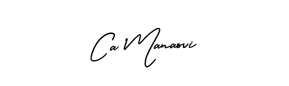 It looks lik you need a new signature style for name Ca Manasvi. Design unique handwritten (AmerikaSignatureDemo-Regular) signature with our free signature maker in just a few clicks. Ca Manasvi signature style 3 images and pictures png