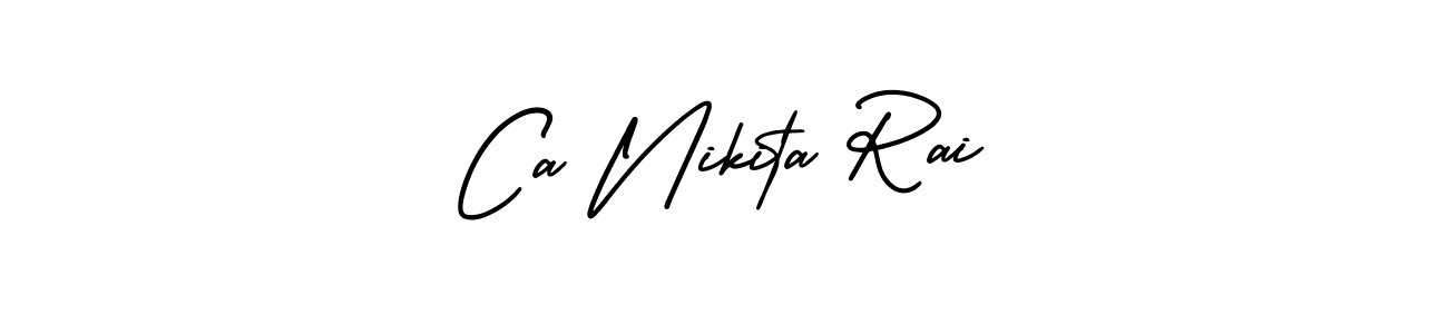 if you are searching for the best signature style for your name Ca Nikita Rai. so please give up your signature search. here we have designed multiple signature styles  using AmerikaSignatureDemo-Regular. Ca Nikita Rai signature style 3 images and pictures png