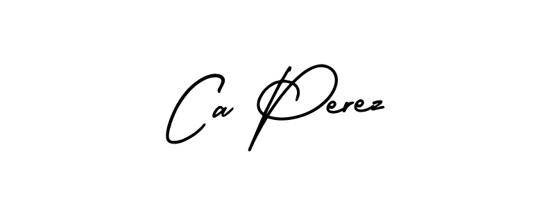 The best way (AmerikaSignatureDemo-Regular) to make a short signature is to pick only two or three words in your name. The name Ca Perez include a total of six letters. For converting this name. Ca Perez signature style 3 images and pictures png