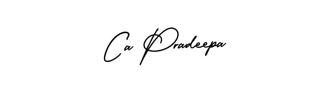 Design your own signature with our free online signature maker. With this signature software, you can create a handwritten (AmerikaSignatureDemo-Regular) signature for name Ca Pradeepa. Ca Pradeepa signature style 3 images and pictures png
