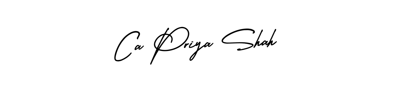 if you are searching for the best signature style for your name Ca Priya Shah. so please give up your signature search. here we have designed multiple signature styles  using AmerikaSignatureDemo-Regular. Ca Priya Shah signature style 3 images and pictures png