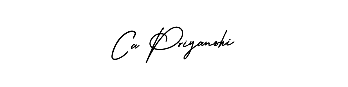 Also You can easily find your signature by using the search form. We will create Ca Priyanshi name handwritten signature images for you free of cost using AmerikaSignatureDemo-Regular sign style. Ca Priyanshi signature style 3 images and pictures png