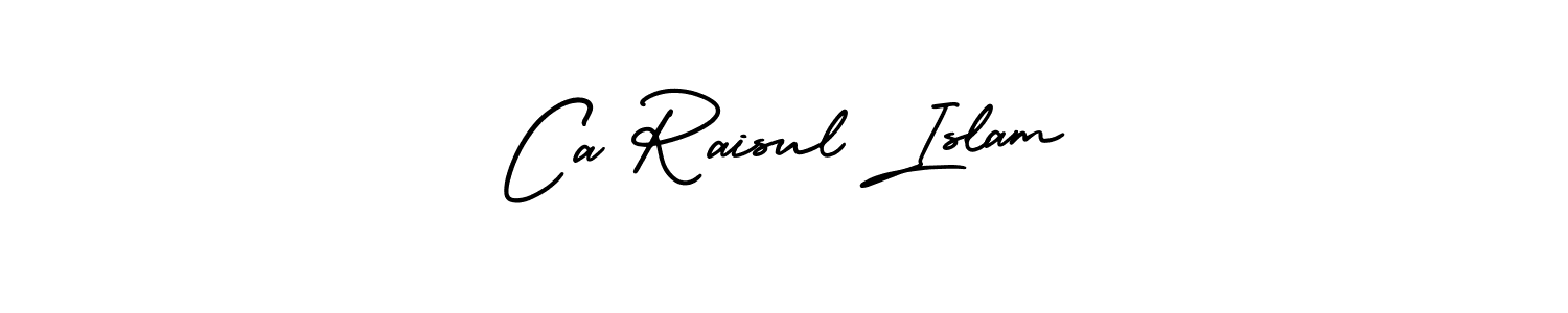 The best way (AmerikaSignatureDemo-Regular) to make a short signature is to pick only two or three words in your name. The name Ca Raisul Islam include a total of six letters. For converting this name. Ca Raisul Islam signature style 3 images and pictures png
