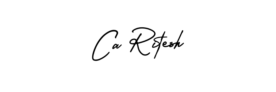 Ca Ritesh stylish signature style. Best Handwritten Sign (AmerikaSignatureDemo-Regular) for my name. Handwritten Signature Collection Ideas for my name Ca Ritesh. Ca Ritesh signature style 3 images and pictures png