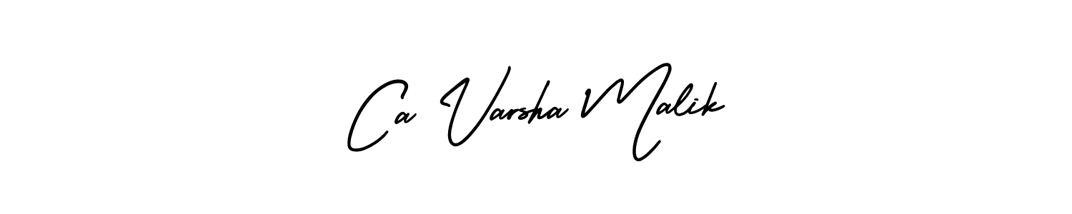 Make a short Ca Varsha Malik signature style. Manage your documents anywhere anytime using AmerikaSignatureDemo-Regular. Create and add eSignatures, submit forms, share and send files easily. Ca Varsha Malik signature style 3 images and pictures png
