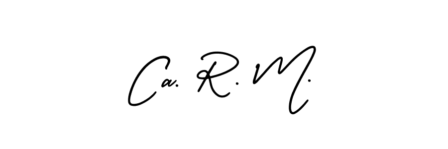 AmerikaSignatureDemo-Regular is a professional signature style that is perfect for those who want to add a touch of class to their signature. It is also a great choice for those who want to make their signature more unique. Get Ca. R. M. name to fancy signature for free. Ca. R. M. signature style 3 images and pictures png