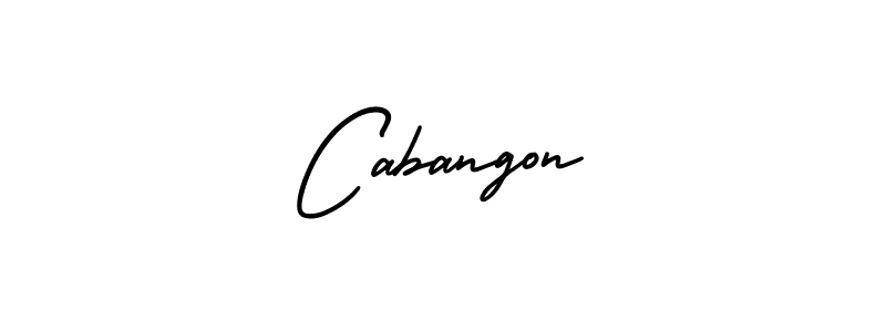 It looks lik you need a new signature style for name Cabangon. Design unique handwritten (AmerikaSignatureDemo-Regular) signature with our free signature maker in just a few clicks. Cabangon signature style 3 images and pictures png