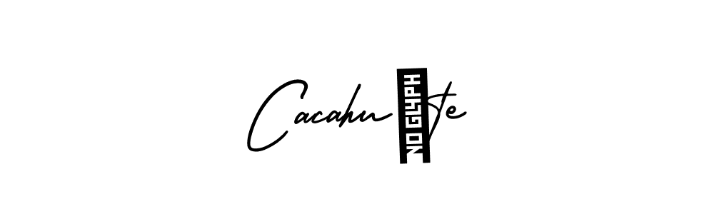 The best way (AmerikaSignatureDemo-Regular) to make a short signature is to pick only two or three words in your name. The name Cacahuète include a total of six letters. For converting this name. Cacahuète signature style 3 images and pictures png