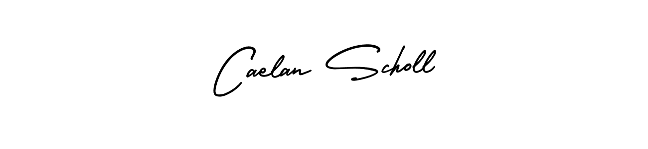 The best way (AmerikaSignatureDemo-Regular) to make a short signature is to pick only two or three words in your name. The name Caelan Scholl include a total of six letters. For converting this name. Caelan Scholl signature style 3 images and pictures png