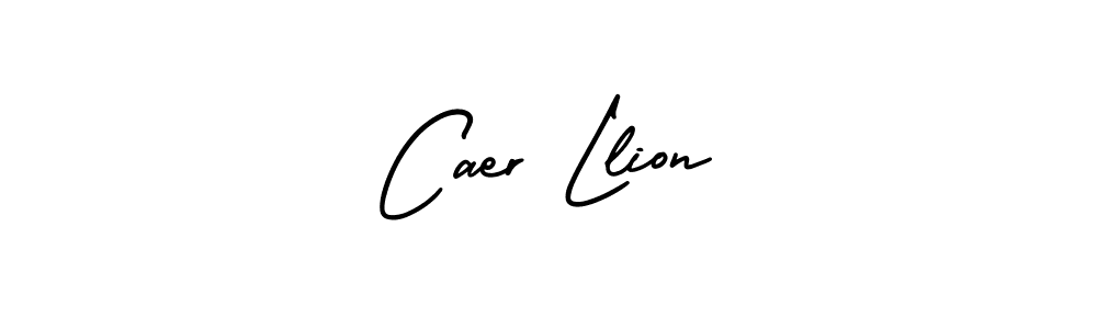 You should practise on your own different ways (AmerikaSignatureDemo-Regular) to write your name (Caer Llion) in signature. don't let someone else do it for you. Caer Llion signature style 3 images and pictures png