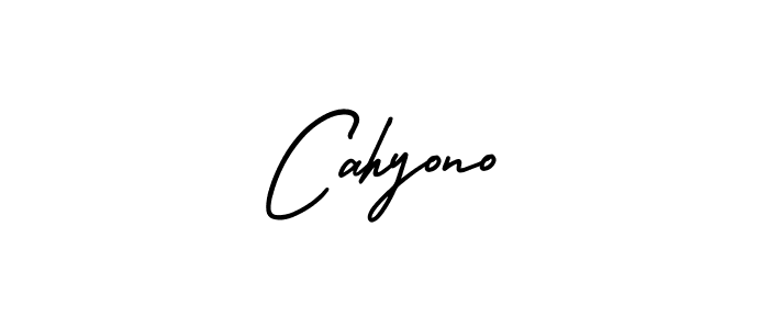 Make a beautiful signature design for name Cahyono. With this signature (AmerikaSignatureDemo-Regular) style, you can create a handwritten signature for free. Cahyono signature style 3 images and pictures png