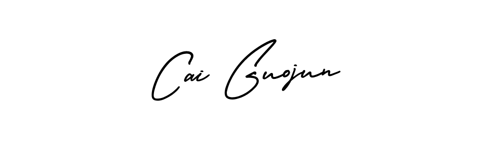 How to make Cai Guojun name signature. Use AmerikaSignatureDemo-Regular style for creating short signs online. This is the latest handwritten sign. Cai Guojun signature style 3 images and pictures png