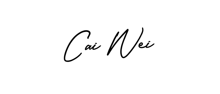 You should practise on your own different ways (AmerikaSignatureDemo-Regular) to write your name (Cai Wei) in signature. don't let someone else do it for you. Cai Wei signature style 3 images and pictures png