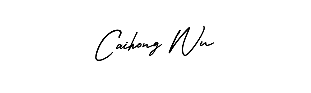 Create a beautiful signature design for name Caihong Wu. With this signature (AmerikaSignatureDemo-Regular) fonts, you can make a handwritten signature for free. Caihong Wu signature style 3 images and pictures png