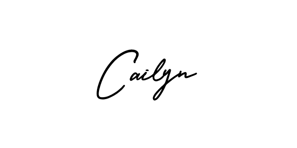 You should practise on your own different ways (AmerikaSignatureDemo-Regular) to write your name (Cailyn) in signature. don't let someone else do it for you. Cailyn signature style 3 images and pictures png