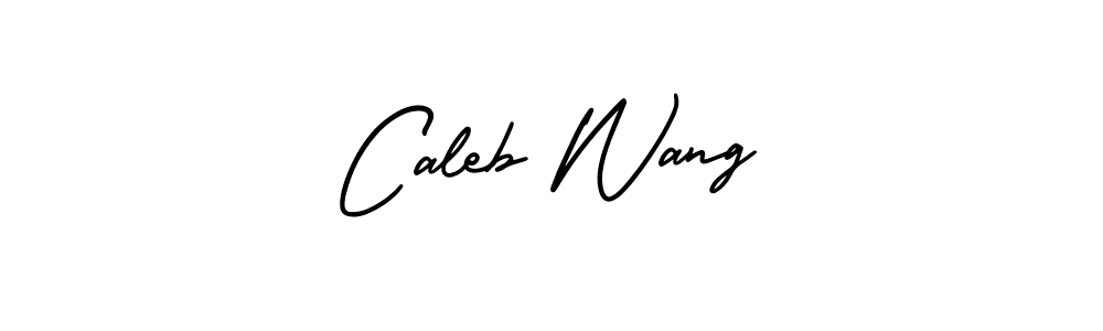 How to make Caleb Wang name signature. Use AmerikaSignatureDemo-Regular style for creating short signs online. This is the latest handwritten sign. Caleb Wang signature style 3 images and pictures png