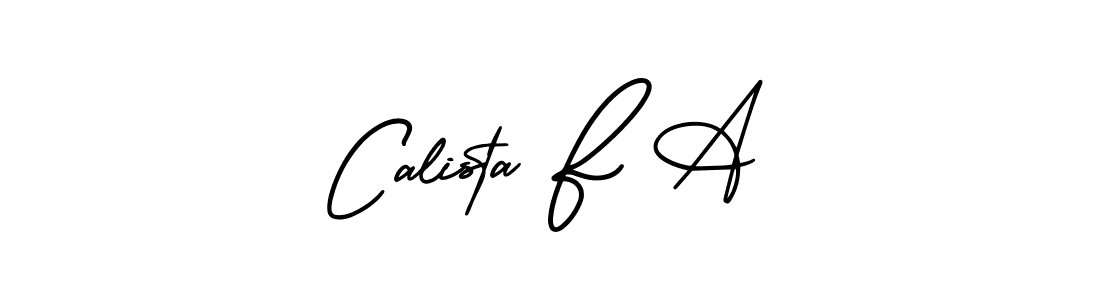 Also You can easily find your signature by using the search form. We will create Calista F A name handwritten signature images for you free of cost using AmerikaSignatureDemo-Regular sign style. Calista F A signature style 3 images and pictures png