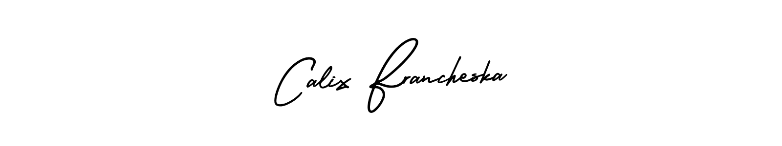 Create a beautiful signature design for name Calix Francheska. With this signature (AmerikaSignatureDemo-Regular) fonts, you can make a handwritten signature for free. Calix Francheska signature style 3 images and pictures png