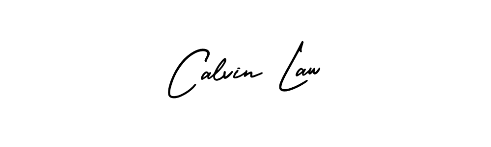 You should practise on your own different ways (AmerikaSignatureDemo-Regular) to write your name (Calvin Law) in signature. don't let someone else do it for you. Calvin Law signature style 3 images and pictures png