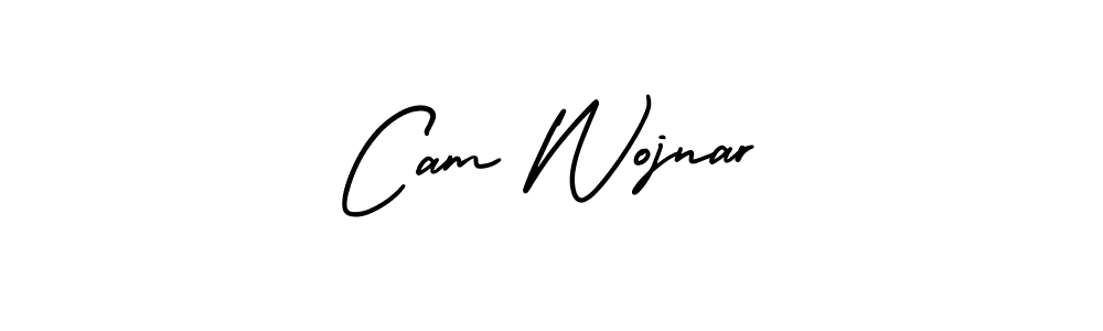 You should practise on your own different ways (AmerikaSignatureDemo-Regular) to write your name (Cam Wojnar) in signature. don't let someone else do it for you. Cam Wojnar signature style 3 images and pictures png