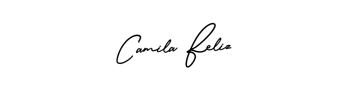 This is the best signature style for the Camila Feliz name. Also you like these signature font (AmerikaSignatureDemo-Regular). Mix name signature. Camila Feliz signature style 3 images and pictures png