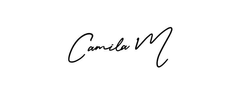 How to make Camila M name signature. Use AmerikaSignatureDemo-Regular style for creating short signs online. This is the latest handwritten sign. Camila M signature style 3 images and pictures png