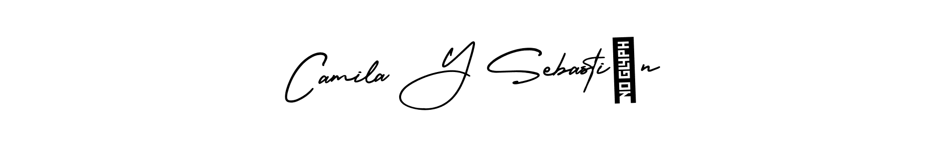 Similarly AmerikaSignatureDemo-Regular is the best handwritten signature design. Signature creator online .You can use it as an online autograph creator for name Camila Y Sebastián. Camila Y Sebastián signature style 3 images and pictures png