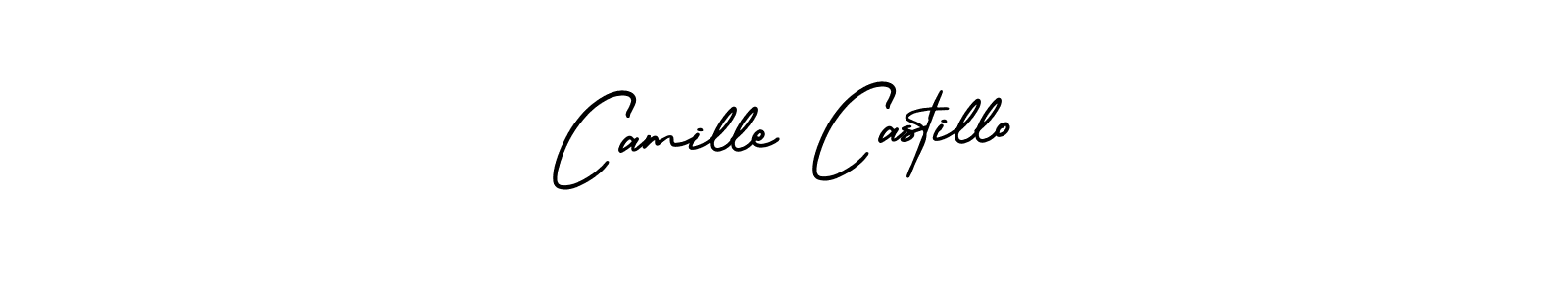 You should practise on your own different ways (AmerikaSignatureDemo-Regular) to write your name (Camille Castillo) in signature. don't let someone else do it for you. Camille Castillo signature style 3 images and pictures png