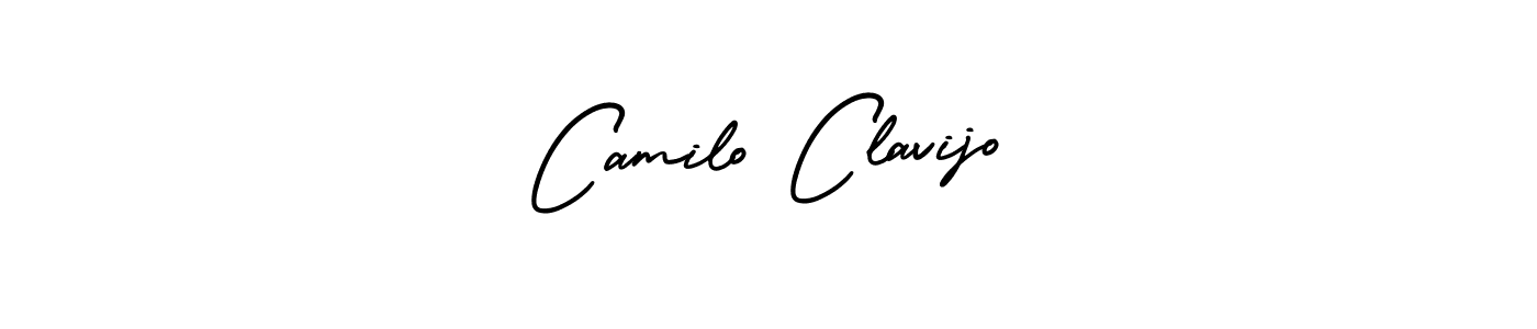 This is the best signature style for the Camilo Clavijo name. Also you like these signature font (AmerikaSignatureDemo-Regular). Mix name signature. Camilo Clavijo signature style 3 images and pictures png