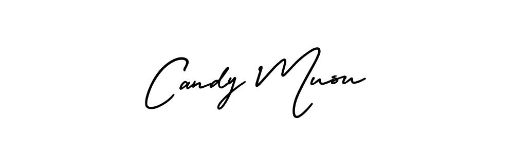 How to make Candy Musu name signature. Use AmerikaSignatureDemo-Regular style for creating short signs online. This is the latest handwritten sign. Candy Musu signature style 3 images and pictures png