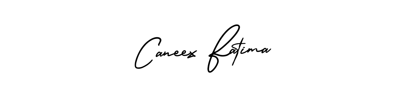 You should practise on your own different ways (AmerikaSignatureDemo-Regular) to write your name (Caneex Fatima) in signature. don't let someone else do it for you. Caneex Fatima signature style 3 images and pictures png