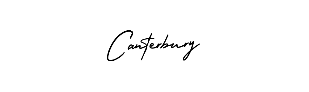 How to make Canterbury name signature. Use AmerikaSignatureDemo-Regular style for creating short signs online. This is the latest handwritten sign. Canterbury signature style 3 images and pictures png