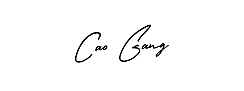 How to make Cao Gang name signature. Use AmerikaSignatureDemo-Regular style for creating short signs online. This is the latest handwritten sign. Cao Gang signature style 3 images and pictures png