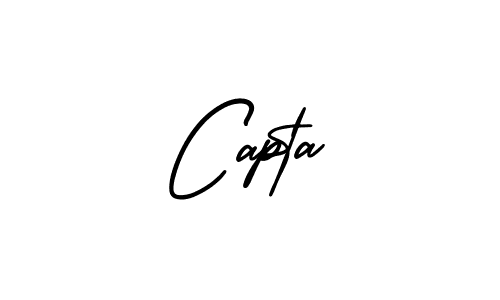 if you are searching for the best signature style for your name Capta. so please give up your signature search. here we have designed multiple signature styles  using AmerikaSignatureDemo-Regular. Capta signature style 3 images and pictures png